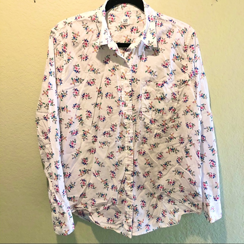 GAP Floral Button Down Cotton Shirt